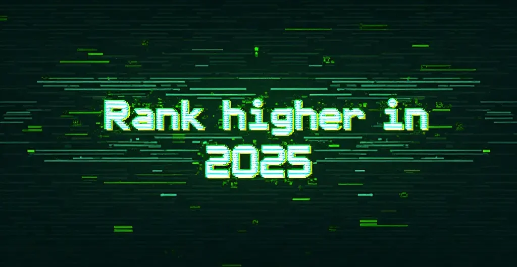 Cyberpunk themed illustration of ranking higher in 2025